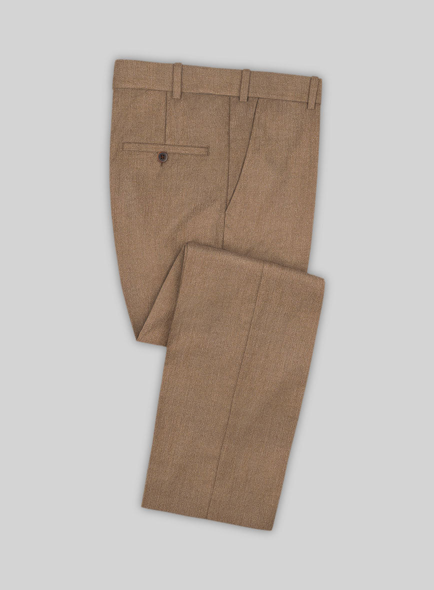Italian Warm Tan Wool Cashmere Pants - StudioSuits