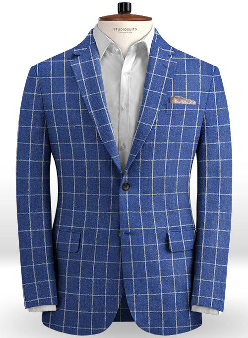 Italian Wave Blue Linen Suit - StudioSuits