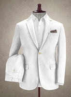 Italian White Cotton Stretch Suit - StudioSuits