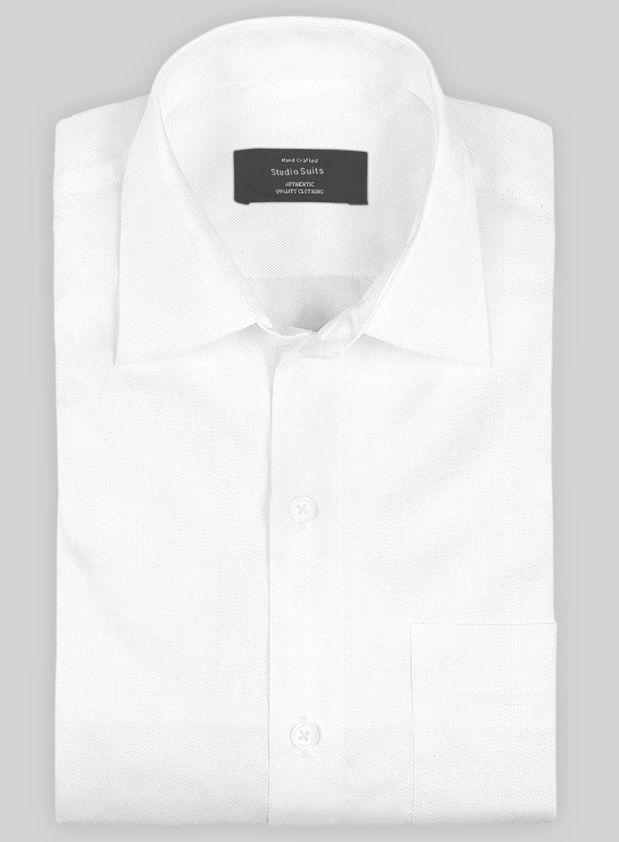 Italian White Oxford Shirt - StudioSuits