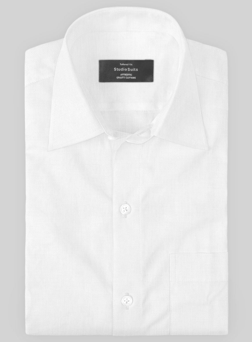 Italian White Twill Shirt - StudioSuits