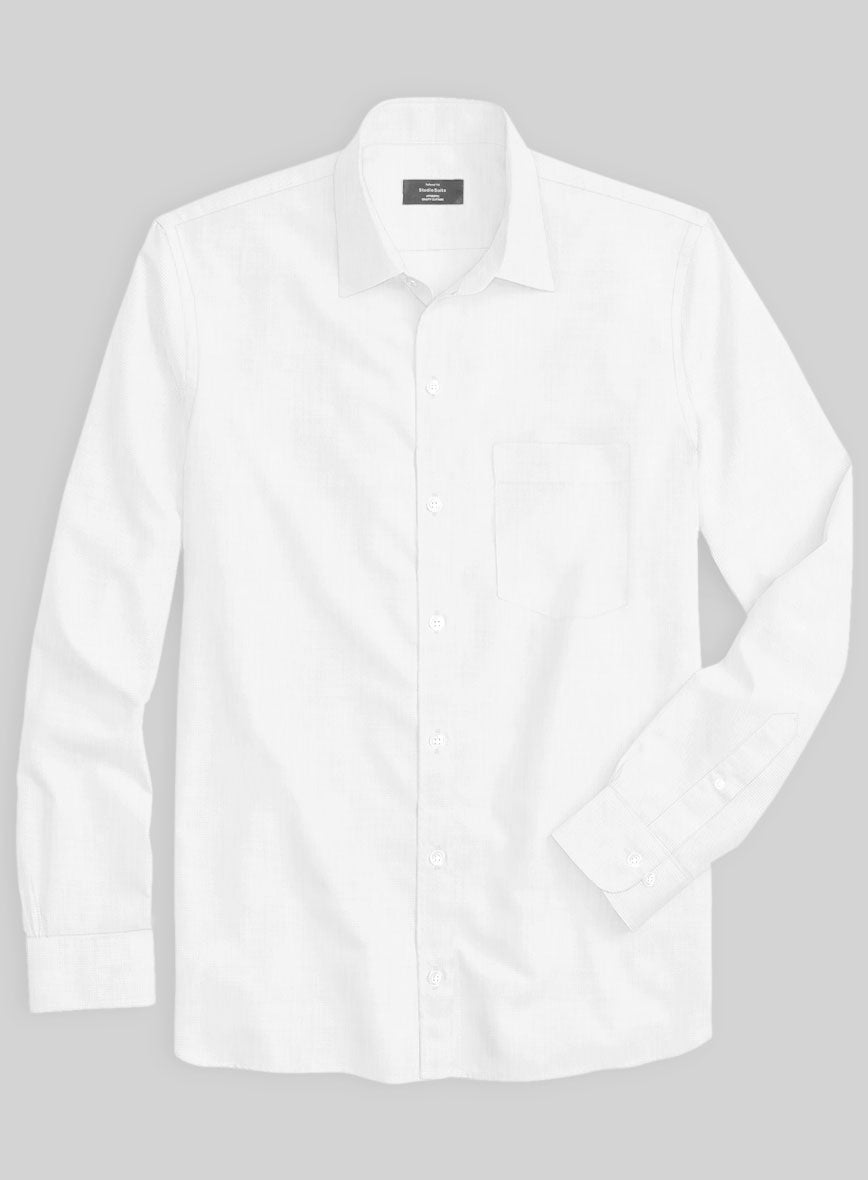 Italian White Twill Shirt - StudioSuits
