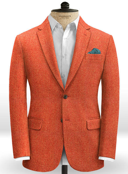 Italian Wide Herringbone Fire Tweed Suit - StudioSuits