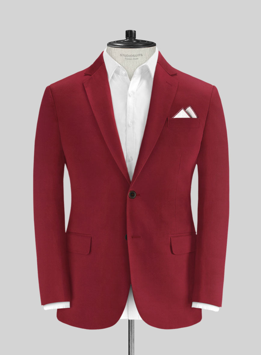Italian Wine Cotton Jacket - StudioSuits