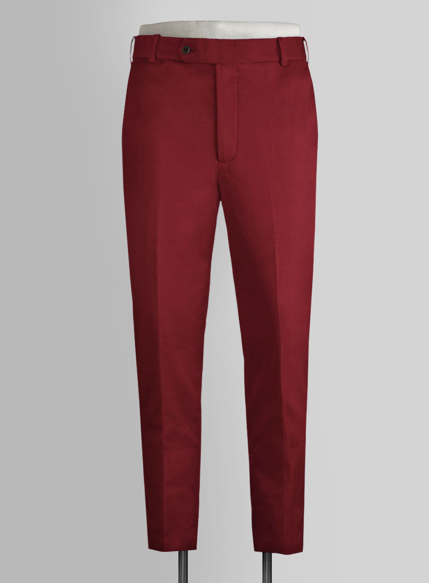 Italian Wine Cotton Pants - StudioSuits