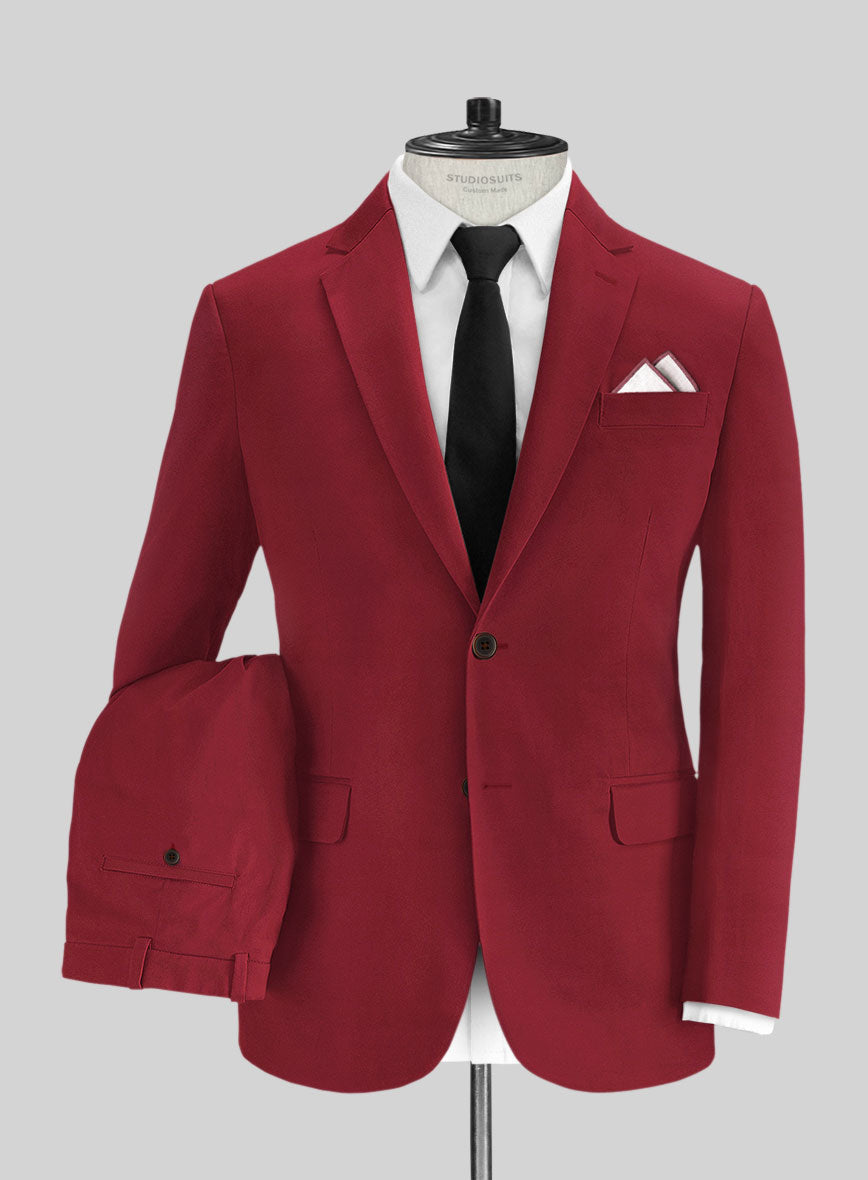 Italian Wine Cotton Suit - StudioSuits