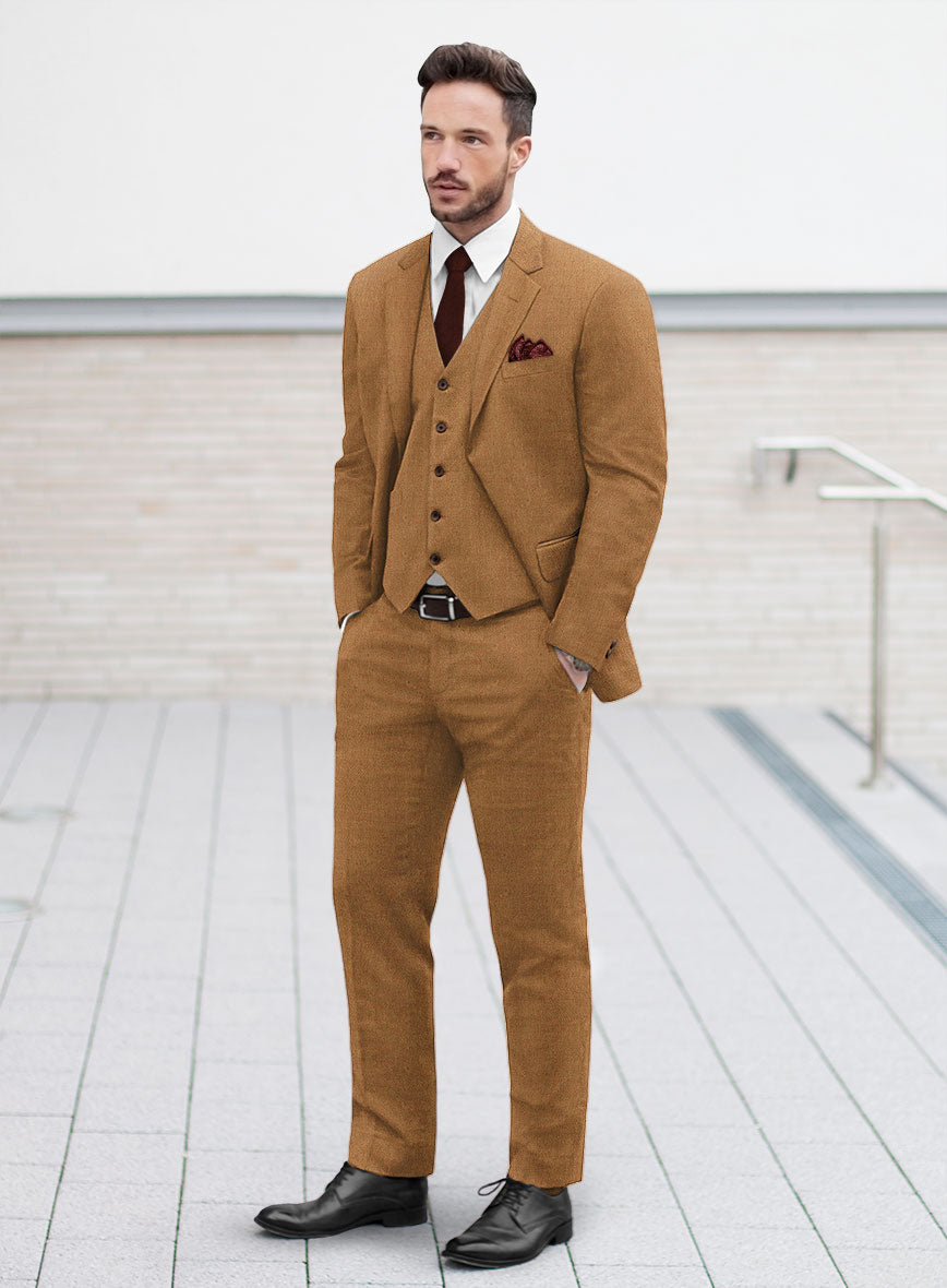Italian Wool Cashmere Caramel Suit - StudioSuits