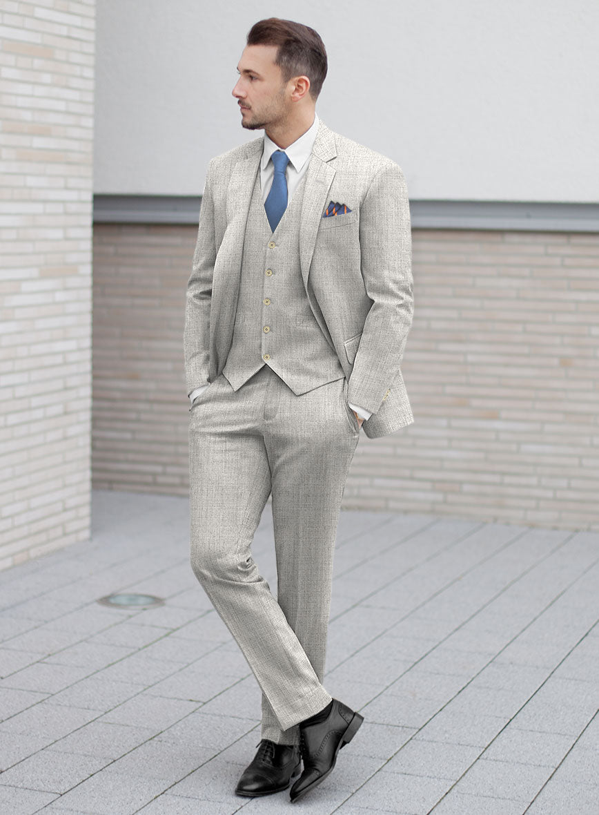 Italian Wool Cashmere Light Gray Suit - StudioSuits