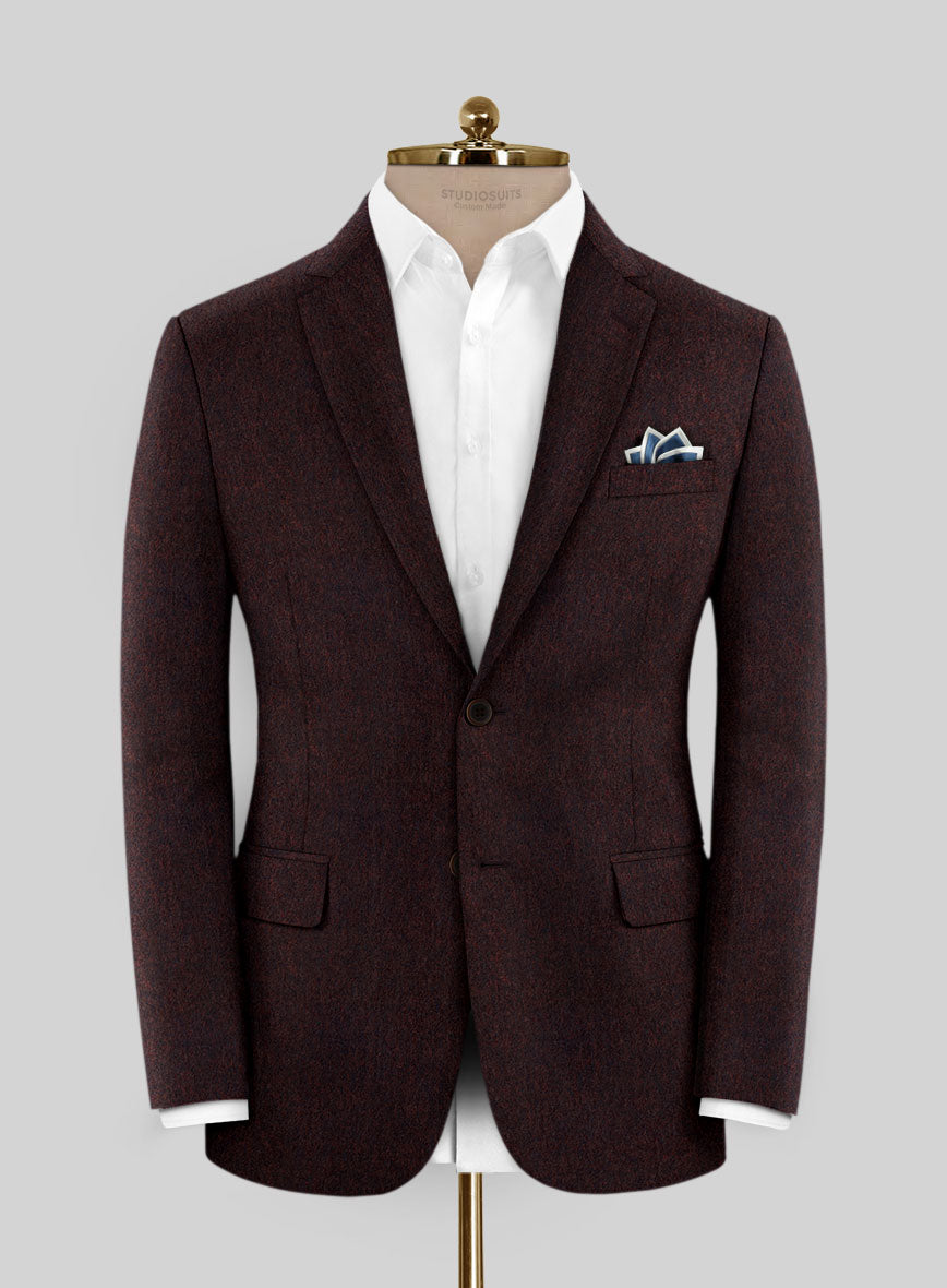 Italian Wool Cashmere Mahogany Jacket - StudioSuits