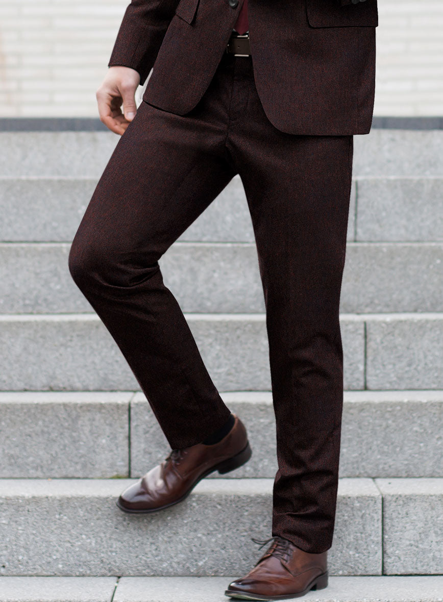 Italian Wool Cashmere Mahogany Pants - StudioSuits