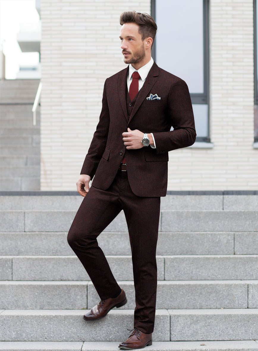 Italian Wool Cashmere Mahogany Suit - StudioSuits