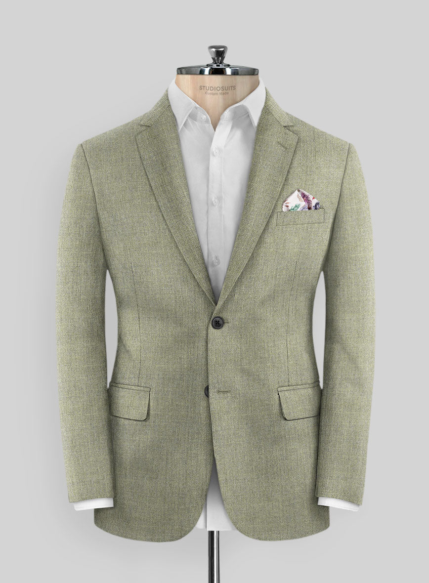 Italian Wool Cashmere Moss Green Jacket - StudioSuits