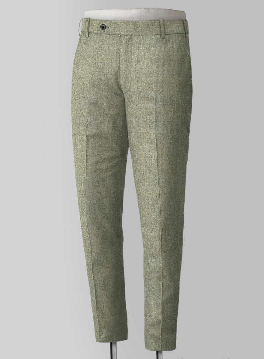 Italian Wool Cashmere Moss Green Pants - StudioSuits