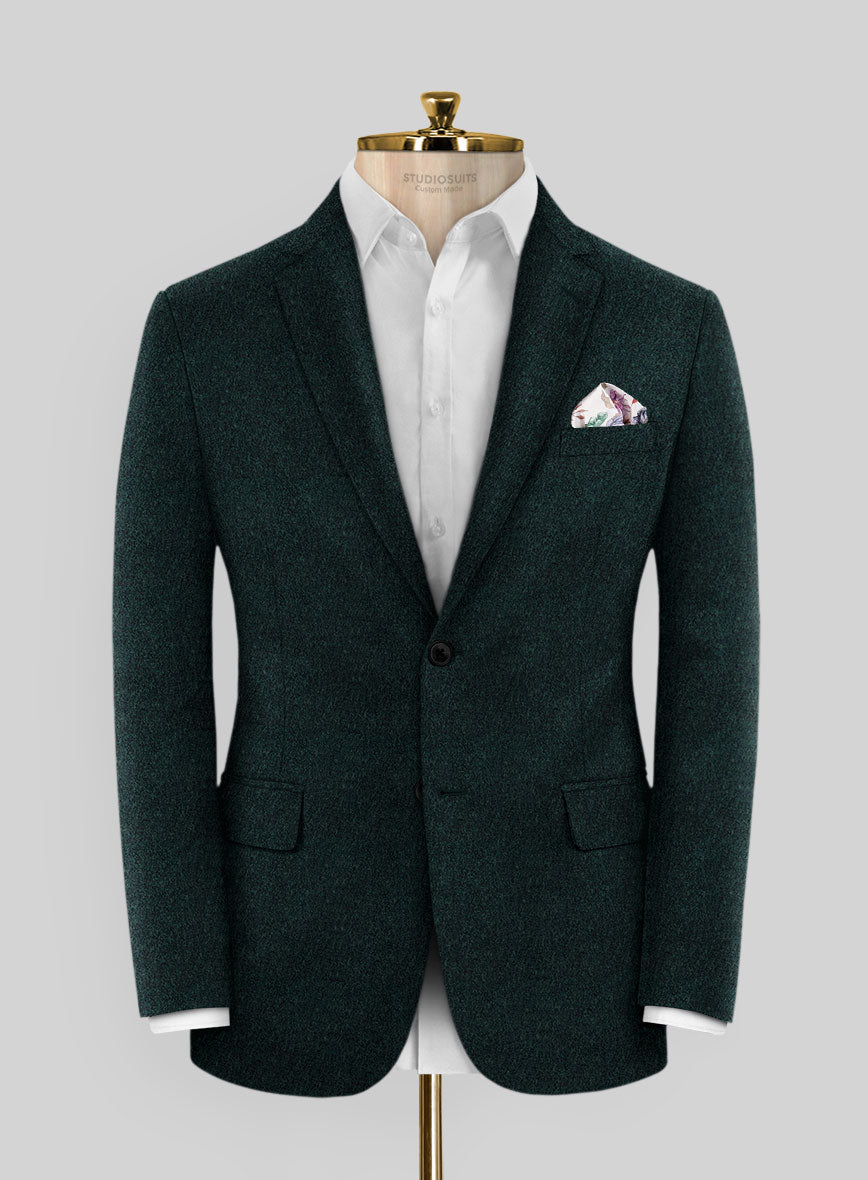 Italian Wool Cashmere Sacramento Green Jacket - StudioSuits