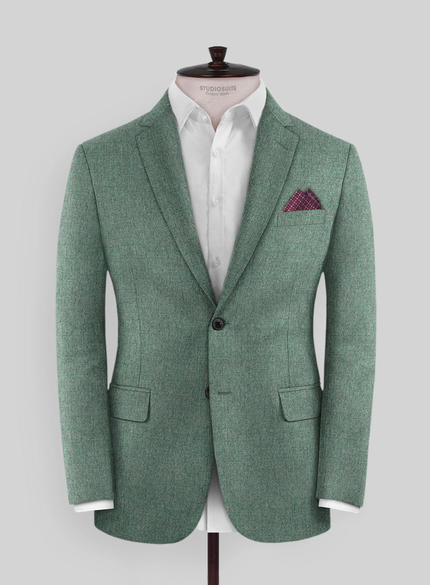 Italian Wool Cashmere Sage Green Jacket - StudioSuits