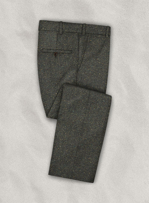 Italian Wool Silk Cotton Donegal Veso Pants - StudioSuits