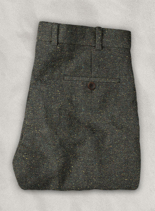 Italian Wool Silk Cotton Donegal Veso Pants - StudioSuits