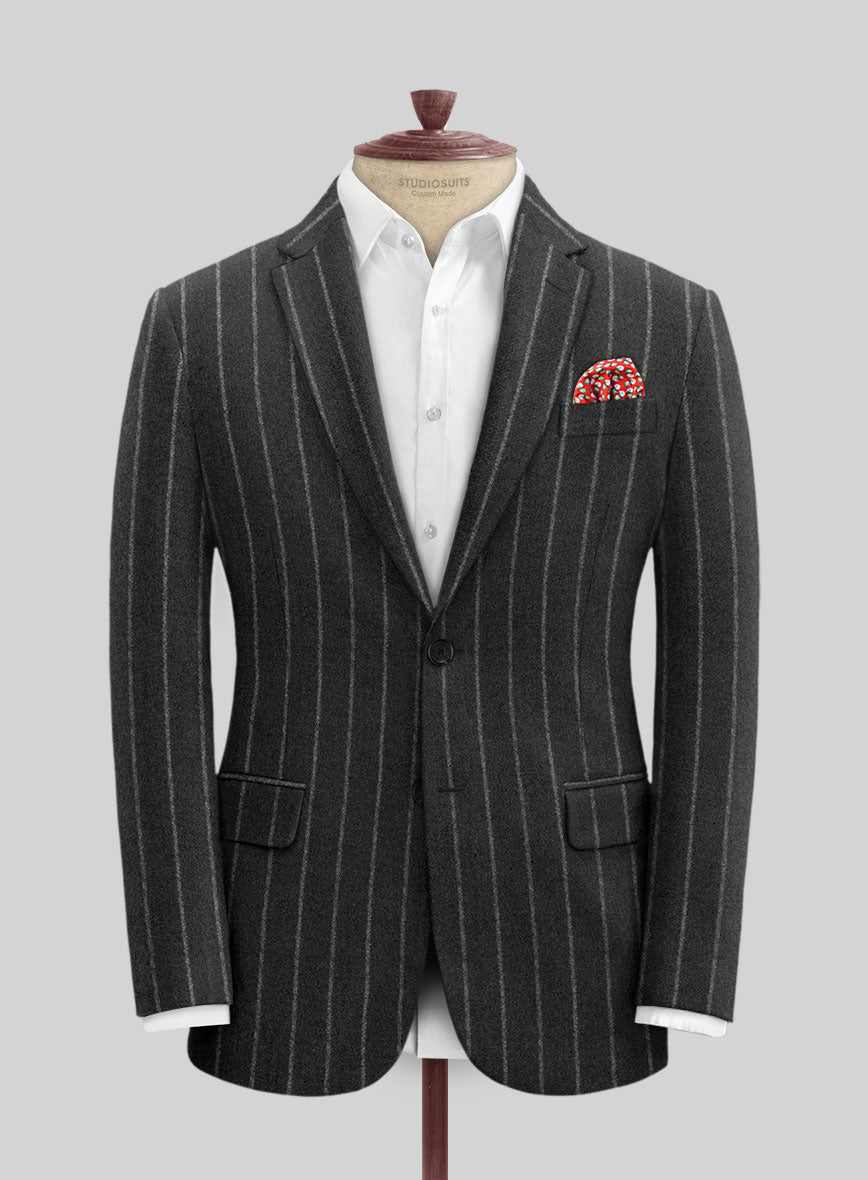 Italian Zancia Stripe Tweed Suit - StudioSuits
