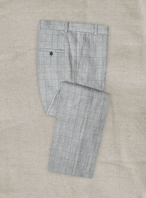 Italian Linen Sirile Checks Pants - StudioSuits