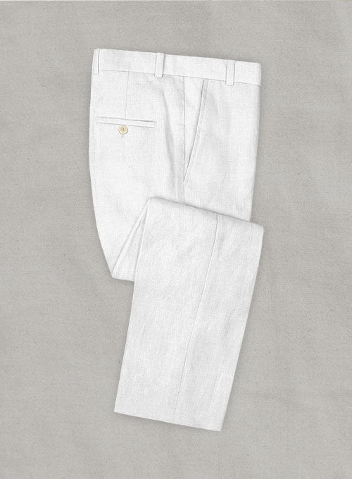 Italian Linen White Herringbone Suit - StudioSuits