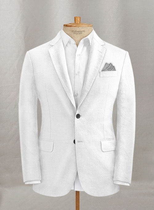 Italian Linen Cavalry White Suit - StudioSuits