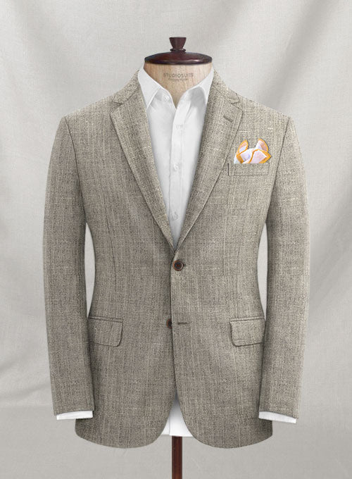 Italian Linen Milled Light Gray Jacket - StudioSuits