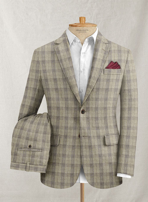 Italian Linen Squeri Checks Suit - StudioSuits
