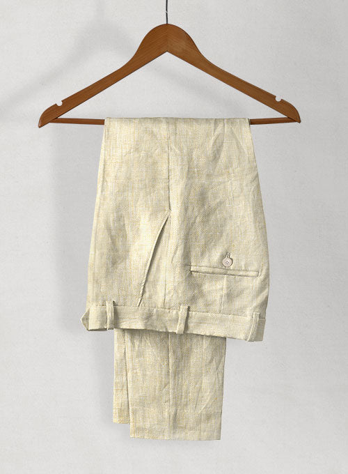 Italian Linen Summer Beige Suit - StudioSuits