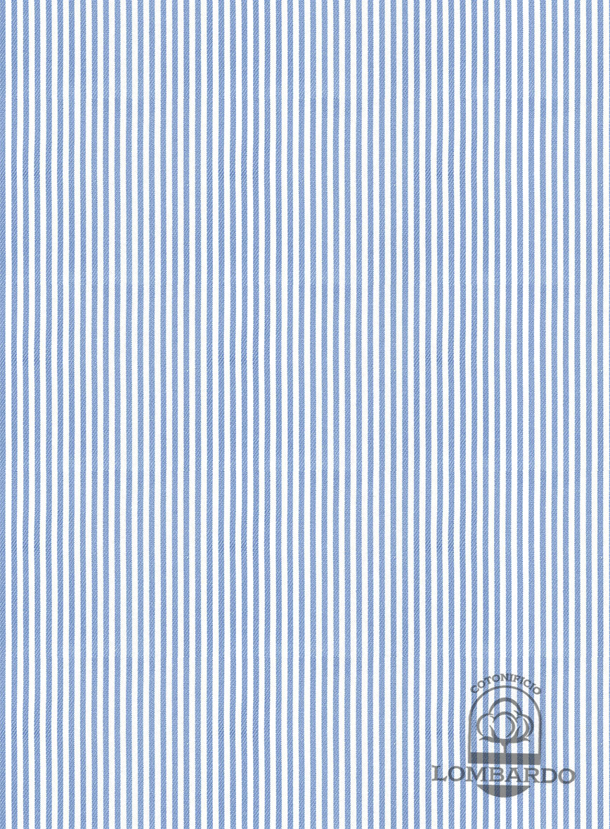 Italian Lombardo Angel Blue Stripes Shirt - StudioSuits