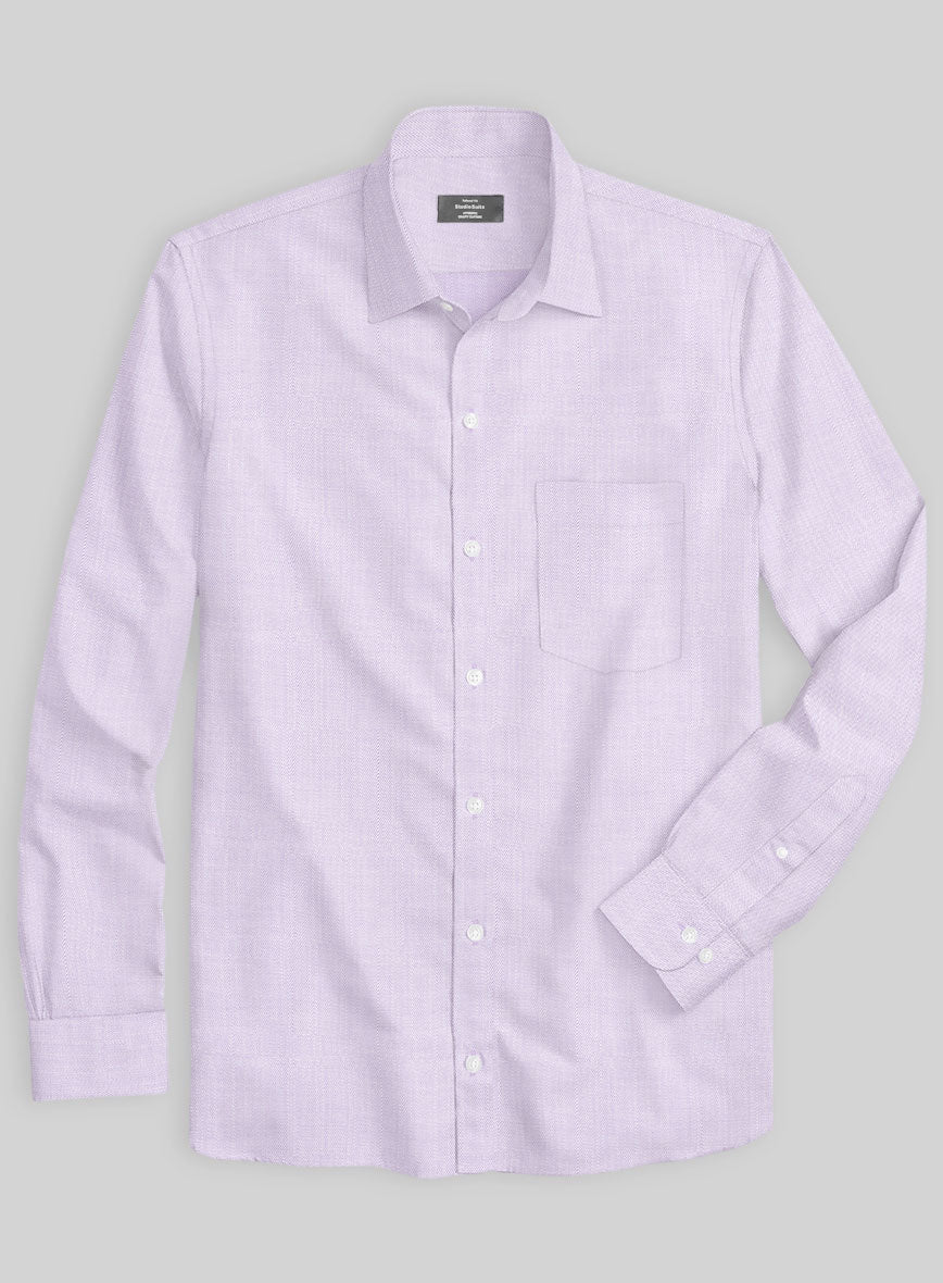 Italian Lombardo Chevron Lavender Shirt - StudioSuits