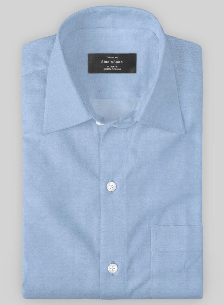 Italian Lombardo Cornflower Blue Shirt - StudioSuits