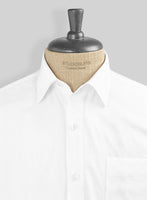 Italian Lombardo Dobby White Shirt - StudioSuits