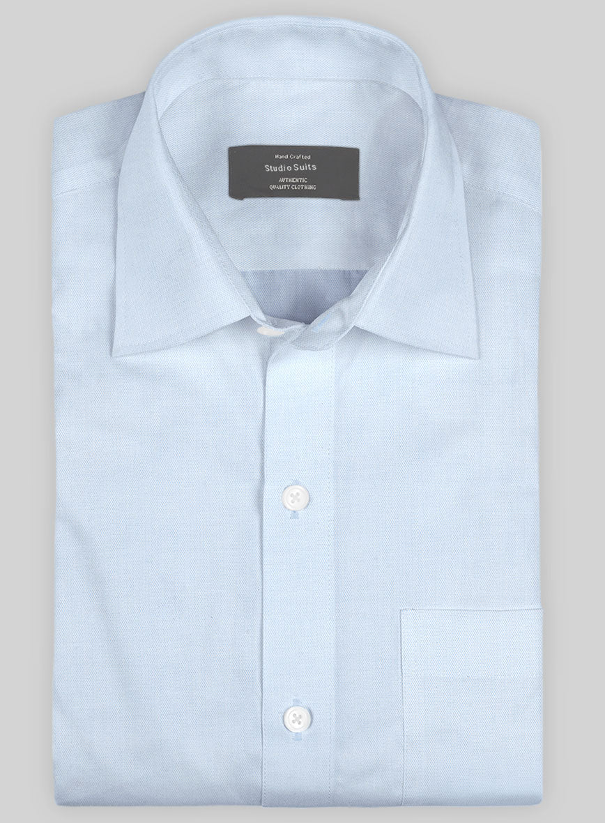 Italian Lombardo Gauze Blue Shirt - StudioSuits