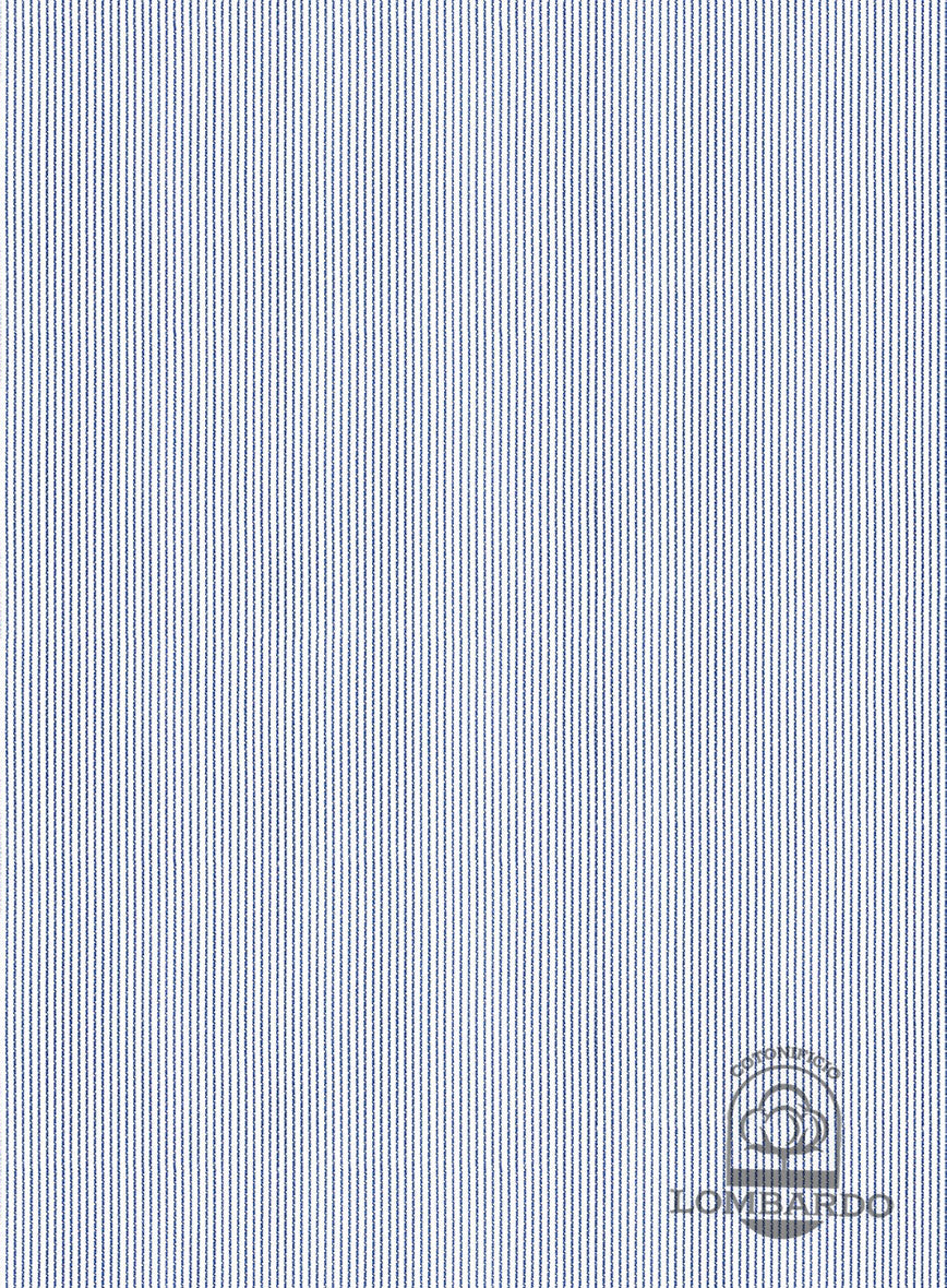 Italian Lombardo Hawkes Blue Pinstripe Shirt - StudioSuits