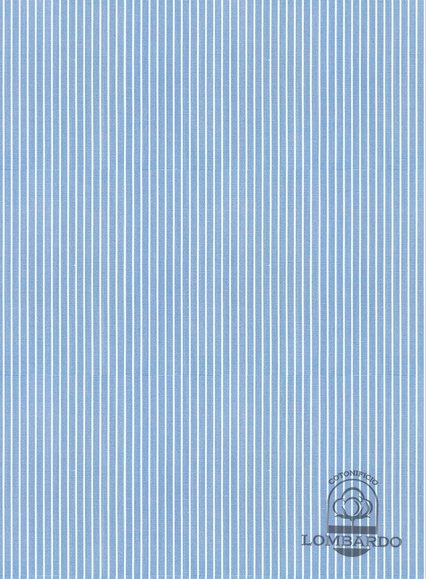 Italian Lombardo Mabel Blue Pinstripe Shirt - StudioSuits