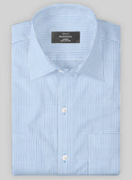 Italian Lombardo Mini Gingham Blue Checks Shirt - StudioSuits