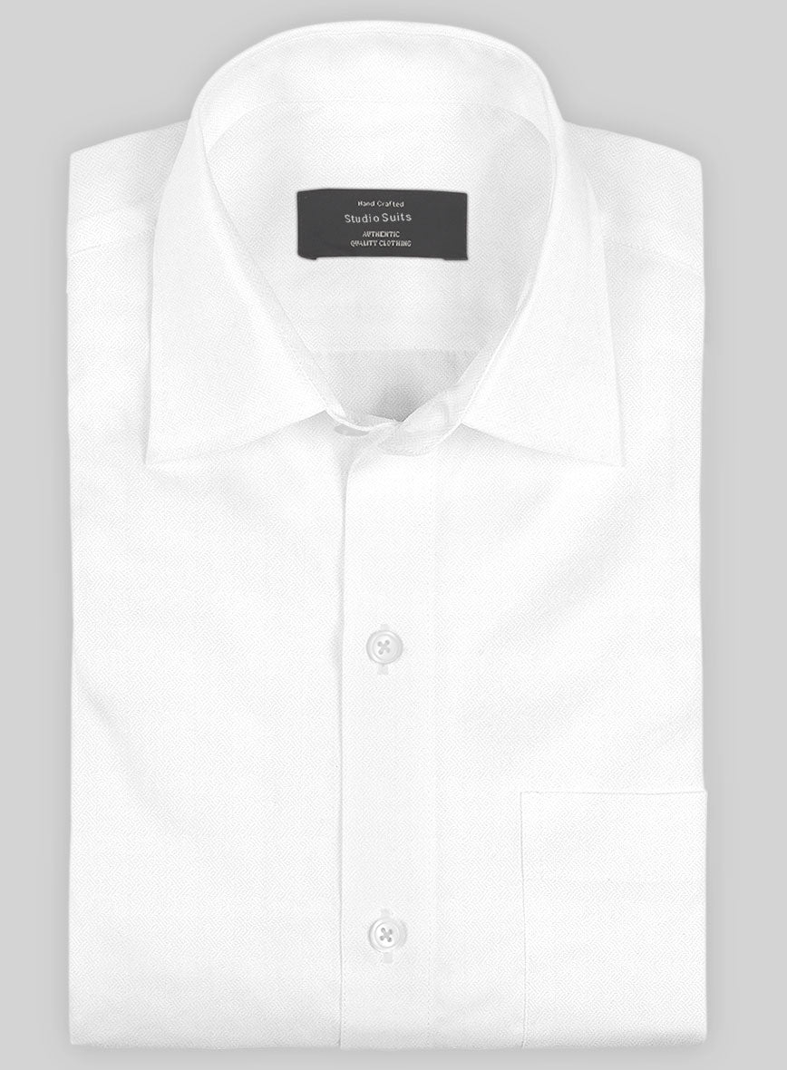 Italian Lombardo Braid White Shirt - StudioSuits