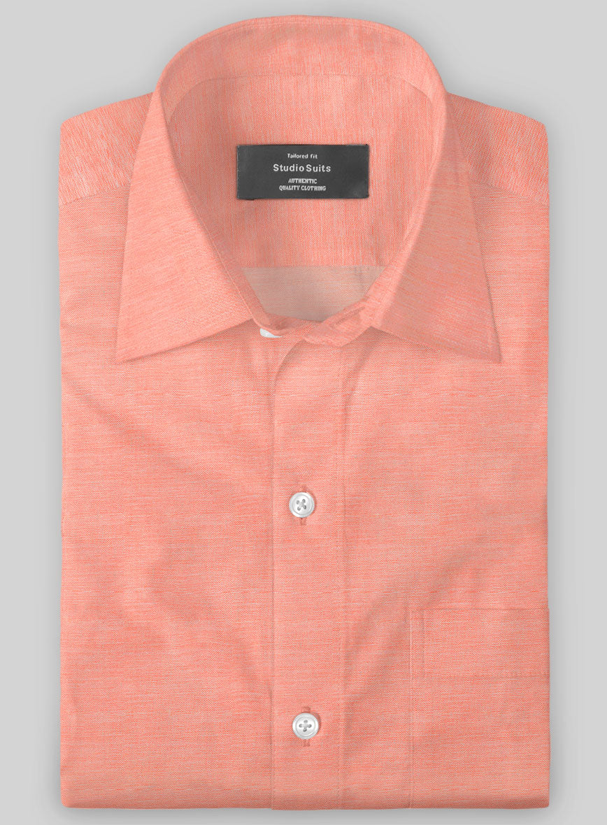 Italian Lombardo Orange Red Shirt - StudioSuits