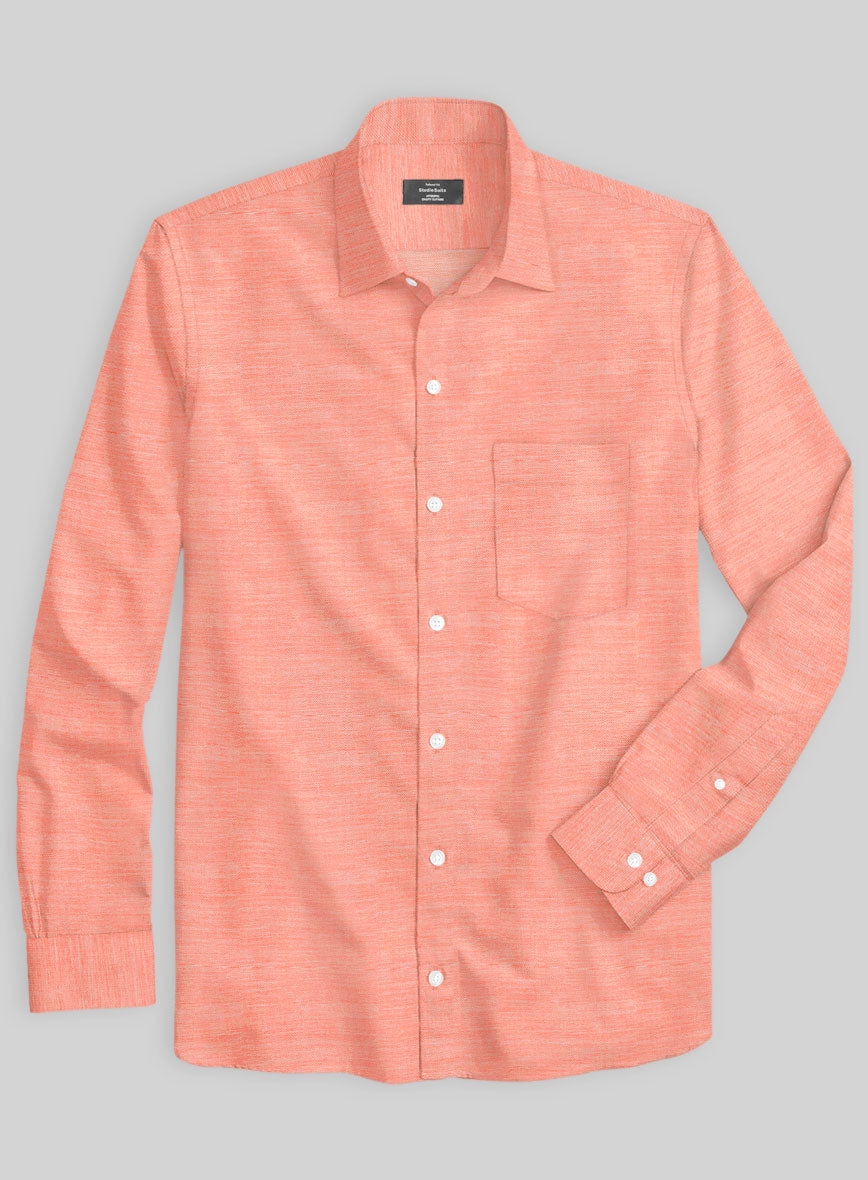Italian Lombardo Orange Red Shirt - StudioSuits