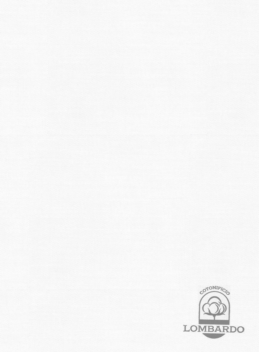 Italian Lombardo Pearl White Shirt - StudioSuits