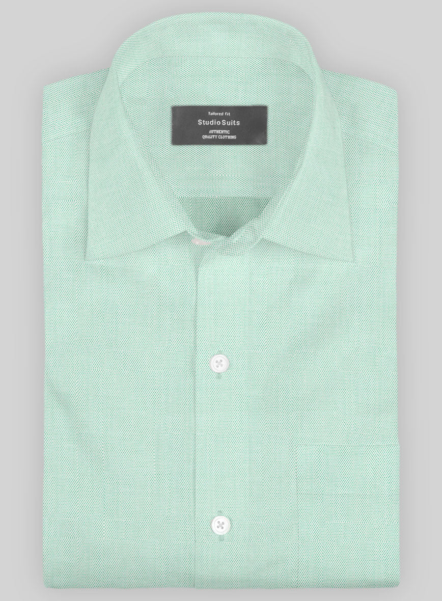 Italian Lombardo Rib Hunter Green Shirt - StudioSuits