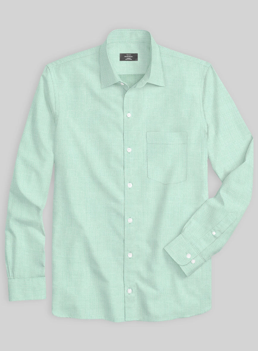 Italian Lombardo Rib Hunter Green Shirt - StudioSuits