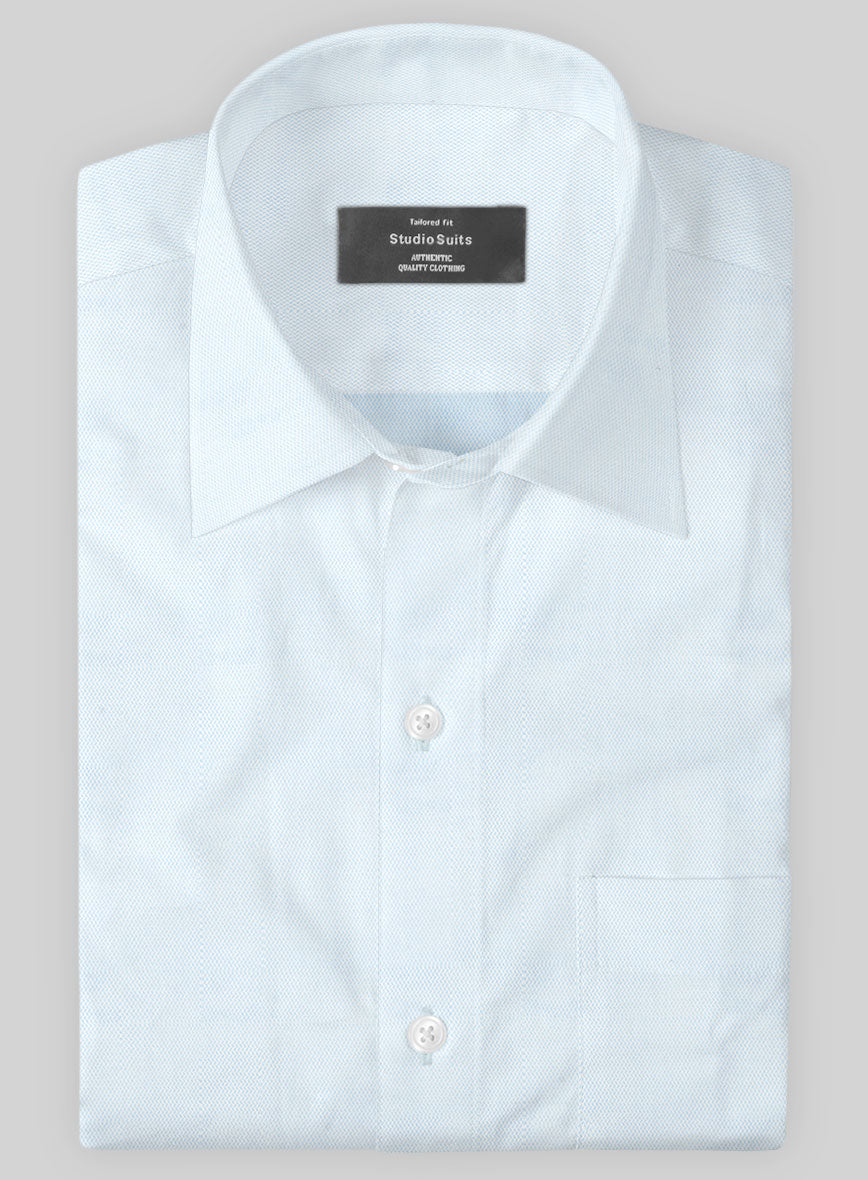 Italian Lombardo Rib Light Blue Shirt - StudioSuits
