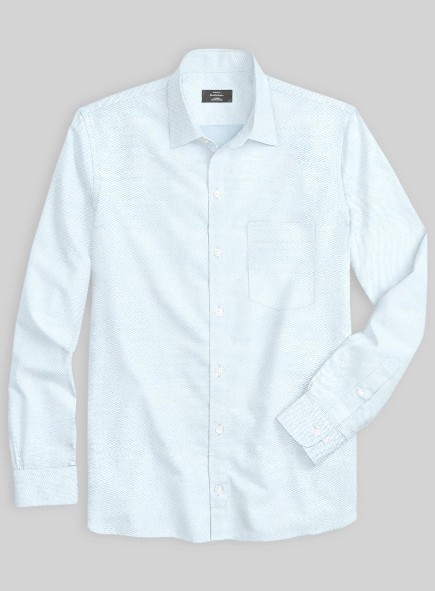 Italian Lombardo Rib Light Blue Shirt - StudioSuits