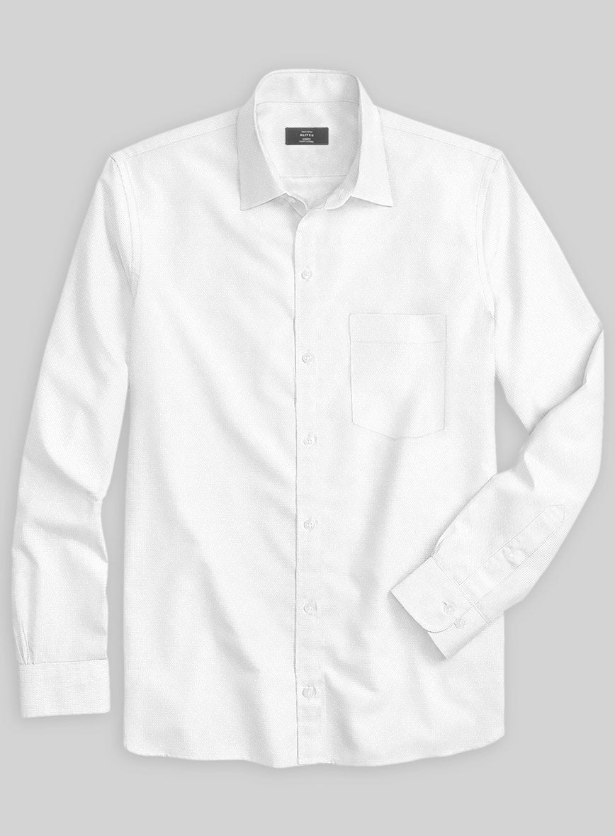 Italian Lombardo Specked White Shirt - StudioSuits