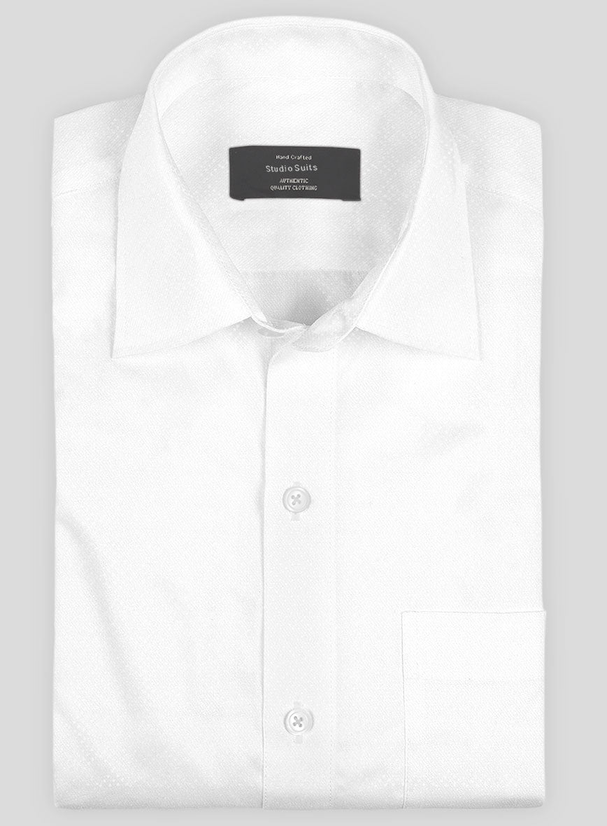 Italian Lombardo Specked White Shirt - StudioSuits