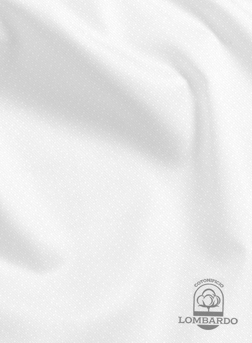 Italian Lombardo Specked White Shirt - StudioSuits