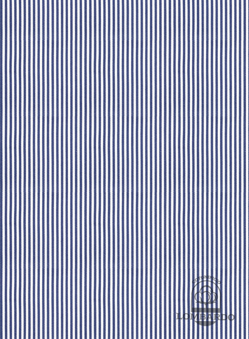 Italian Lombardo Tory Blue Stripes Shirt - StudioSuits