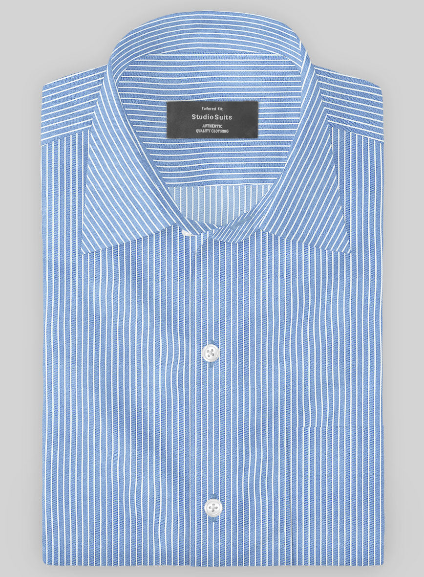 Italian Lombardo Jordy Blue Stripes Shirt - StudioSuits