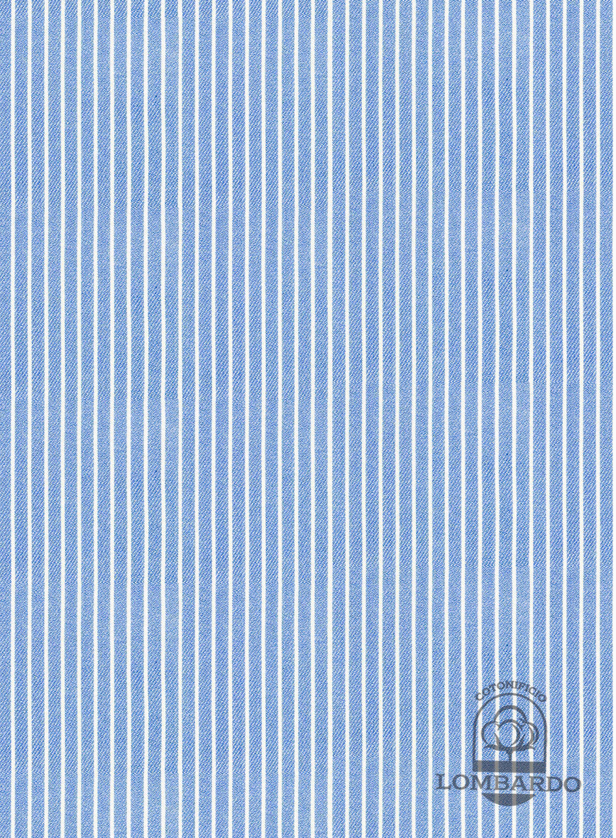 Italian Lombardo Jordy Blue Stripes Shirt - StudioSuits